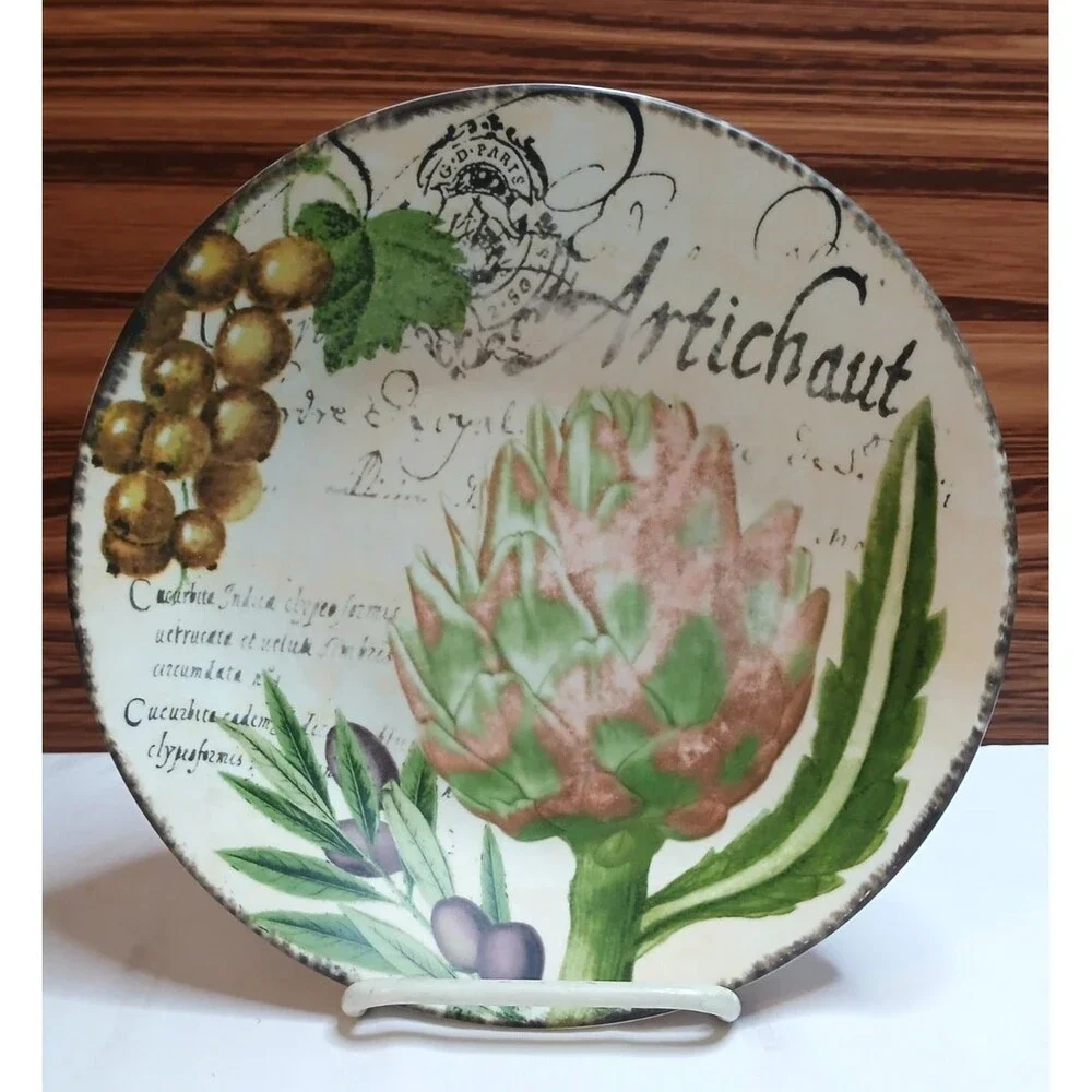 International Tre Sorello Botanical Veggies Artichaut Artichote Pasta Bowl